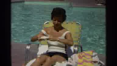 Scottsdale Arizona (1968): Middle Aged Women Sunbathe Near A Crystal Clear