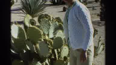 Scottsdale Arizona (1968): Woman Wearing White Sweater Looks At Large Light Green