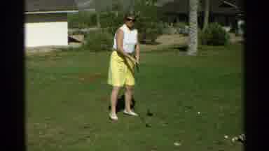 Scottsdale Arizona (1968): Woman Walks Up To The Tee And Prepares To Take A Swing