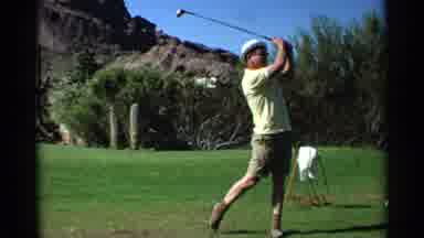 Scottsdale Arizona (1968): Golfer Stance After Hitting A Swing At A Golf Course