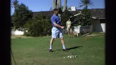 Scottsdale Arizona (1968): A Man With A Blue Shirt Before And After He Hits A Golf