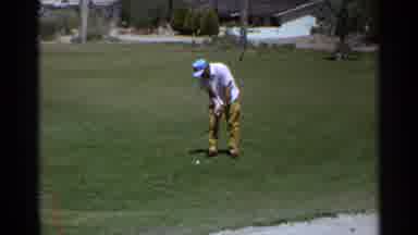 Scottsdale Arizona (1968): Golfer Near A Sand Trap Practicing His Swing Before