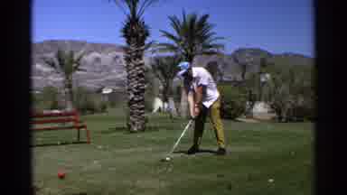 Scottsdale Arizona (1968): Golfer Near Palm Springs Working On Swing With Three