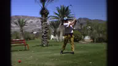 Scottsdale Arizona (1968): Golf Outdoors Hat Club Palm Trees Course Bench Tee Ball
