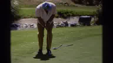 Scottsdale Arizona (1968): Man Outside Lining Up His Gold Club To Get A Hole In