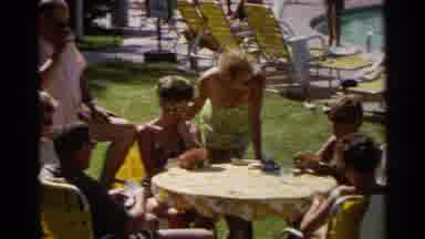 Scottsdale Arizona (1968): Mothers Playing Cards While Kids Play In The Pool