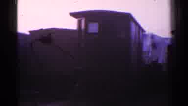 Connecticut USA (1953): Imagery Of Old-Fashioned Trailers And Small Shelters Being