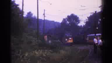 Connecticut USA (1953): A Train Getting Ready To Pull In To Allow A Whole Bunch Of