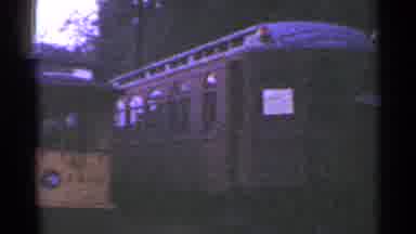 Connecticut USA (1953): Person On A Trolley And A Path Of Trolley Tracks