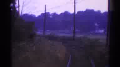 Connecticut USA (1953): Riding On Moving Train With Tracks Trees And Telephone