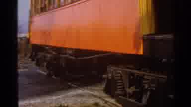Connecticut USA (1953): A Small Railroad Cart Rolling On The Railroad Tracks