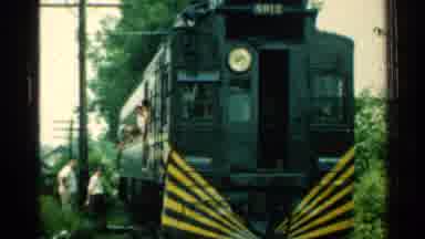 Connecticut USA (1953): Black And Yellow Train Locomotive On A Clear Day