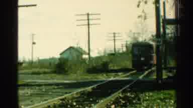 Connecticut USA (1953): A Train Is Slowly Progressing Down The Track In The