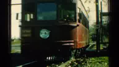Connecticut USA (1953): Train Moving Across The Track On A Sunny Day With A House