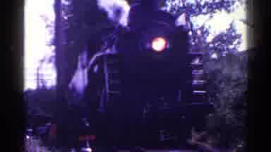 Connecticut USA (1953): Train Rolling Down The Tracks With Smoke