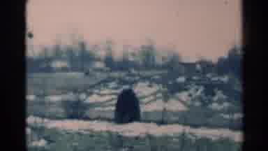 Michigan USA (1939): Grainy Spooky Old Sepia Brown Running Chase Wagons Western