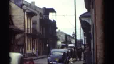 New Orleans Lousiana (1949): A Various Buildings Lined Down The Street In A Little