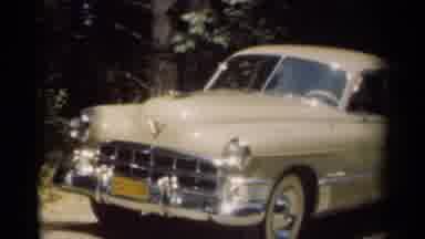 New Orleans Lousiana (1949): White 1950s Classic Chevrolet Car Parked In Driveway