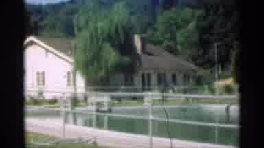 Santa Cruz California (1949): Green Lovely Landscape With Beige colored Farm Green