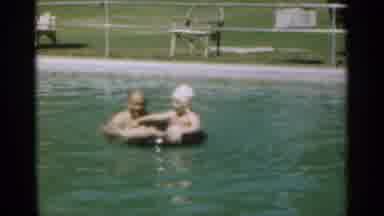 Santa Cruz California (1949): Swimming Spinning Child In Tune Be Spun By Older Man