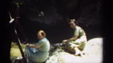 Santa Cruz California (1949): Two Friends Enjoying A Nice Afternoon Relaxing By