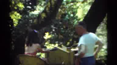 Santa Cruz California (1949): A Father And Daughter Hanging Out In The Woods