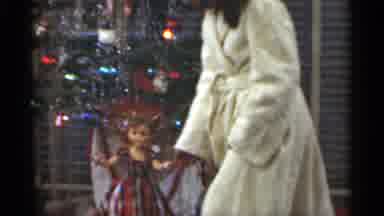 Santa Cruz California (1949): Archive Girl In Her Nightgown Dressing Gown Playing