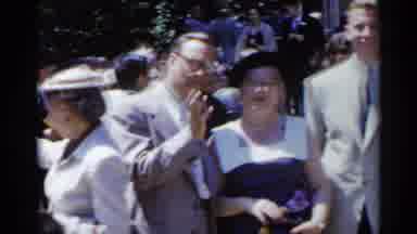 New York USA (1954): People Standing Around In Nice Dress Clothes And Hats