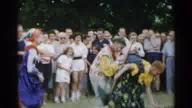 New York USA (1954): Medieval Jesters Aggressively Battle During Renaissance Fair
