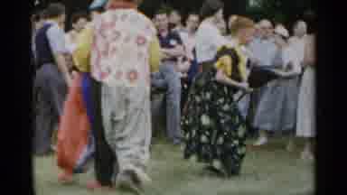 New York USA (1954): A Whole Bunch Of People Getting Ready To All Line Up And