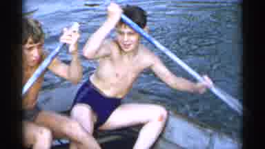 New York USA (1954): Two Boys Boating In The Summer