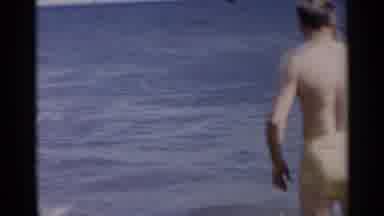 New York USA (1954): Vacation Footage At Sea Side One Man A Woman And Two Other