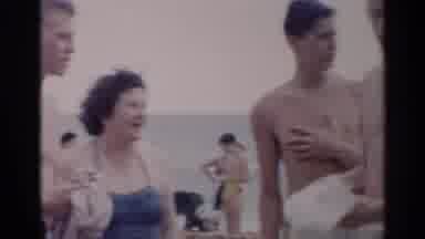 New York USA (1954): People Beach Talking