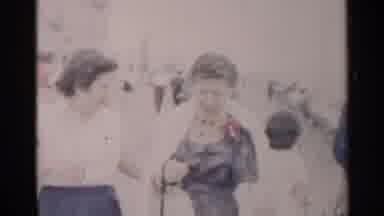 New York USA (1954): Flapper-Era Women Walking Down A Boardwalk/Beach Together