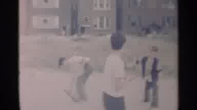 New York USA (1954): Four Boys Playing Together On The Street