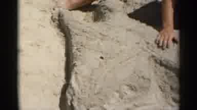 New York USA (1954): A Whole Bunch Of People Playing And Building Sandcastles In