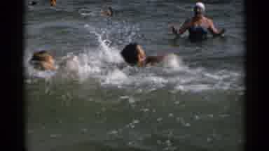 New York USA (1954): Family Time Learning How To Swim Going Back In Time