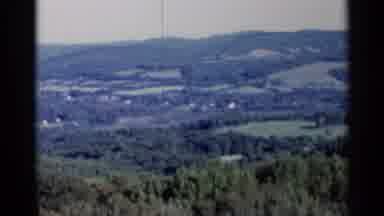Lake George New York (1955): Tree Covered Foothills And Grass Lots Trees Skyline