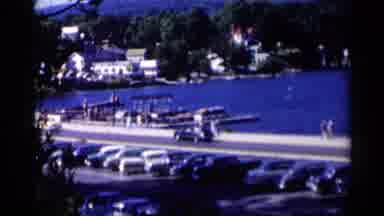 Lake George New York (1955): Cars Driving By A Large Body Of Water