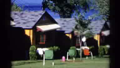 Lake George New York (1955): Summer Vacation Cabins At Lake With People Visiting