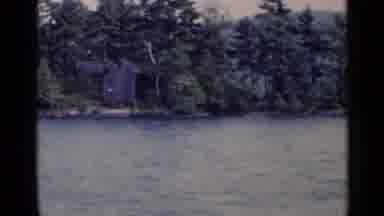 Lake George New York (1955): A Home Has Been Built In Between Tall Standing