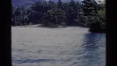Lake George New York (1955): Beautiful Water Scene Fast Boat Traveling On Top Of