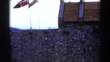 Lake George New York (1955): A Flags And The Rough Of A Building At A Historic