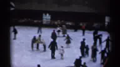 New York City (1955): Adults And Children Having Fun Skating In An Ice Rink