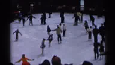 New York City (1955): Crowds Of People Gather To Go Ice Skating At A Busy Ice