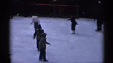New York City (1955): People Ice Skating Near Christmas Tree Decorated With Lights