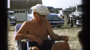 Cape Cod Massachusetts (1956): Old Grampa Resting In A Chair In The Seventies At