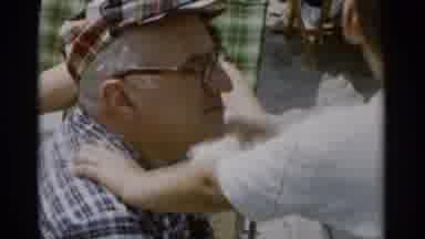 Jones Beach New York (1956): Grandfather With Take Rest On Beach