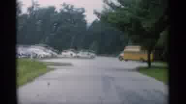 Jones Beach New York (1956): Riding Transportation Down A Road With The A School
