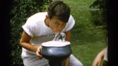 Jones Beach New York (1956): Kids Drinking Water From Drinking Fountains